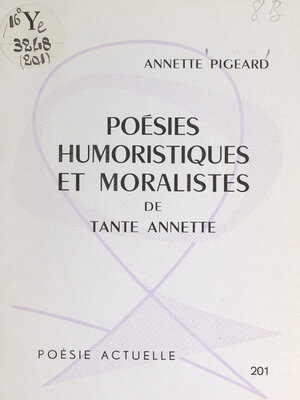 cover image of Poésies humoristiques et moralistes de Tante Annette